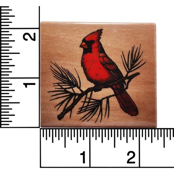 Wood-Mounted Delta Rubber Stamp With Cardinal Design - Picture 3 of 5